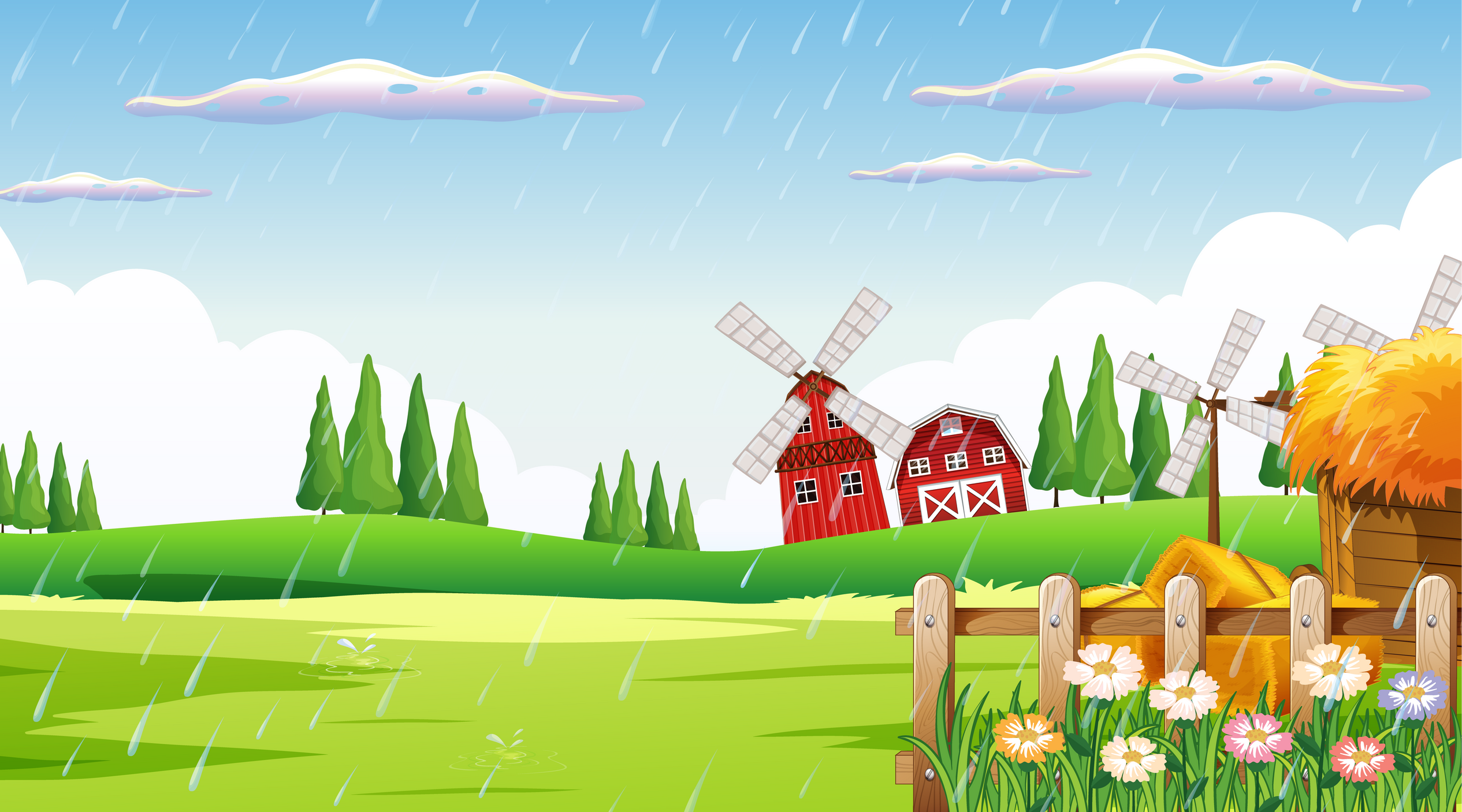 Empty Outdoor Farm Background